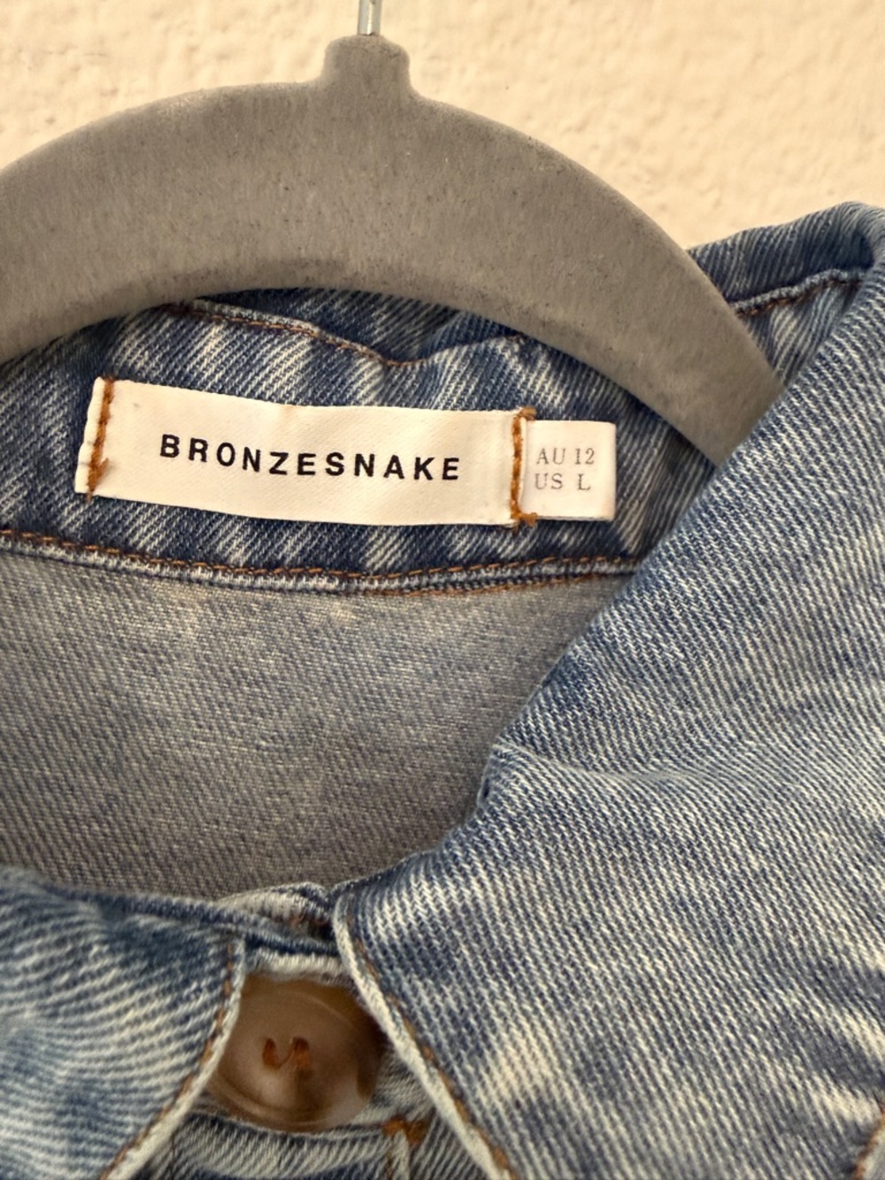 Light Wash Denim Button-Up Shirt - Picture 3 of 3